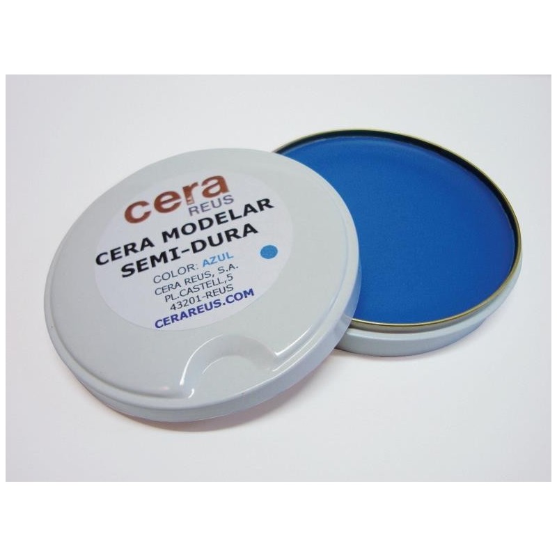 CERA MODELAR SEMI-DURA AZUL CLARO EN TARRINA 50gr.