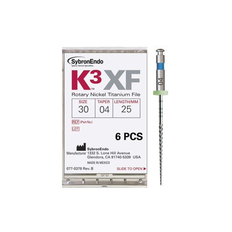 K3 XF FILE.30/.04 25mm. 6uds.