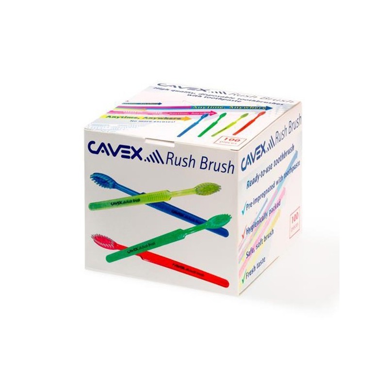 CAVEX RUSH BRUSH. CEPILLOS DIENTES COLORES 100u.