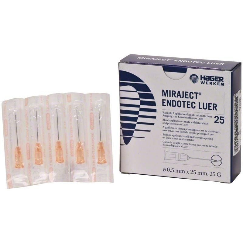 AGUJAS MIRAJECT ENDOTEC 25g LUER 0.5x25 25u