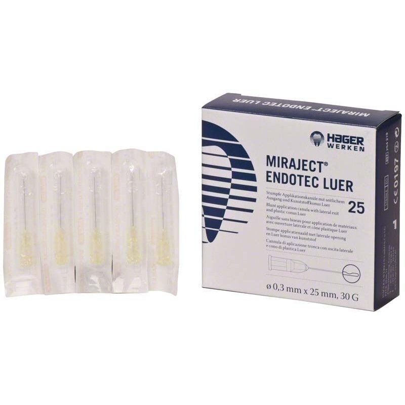 AGUJAS MIRAJECT ENDOTEC 30G LUER 0.3x25 25u