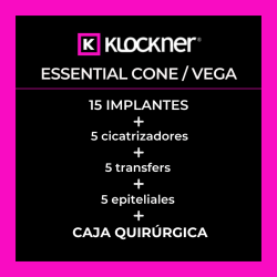 PACK BIENVENIDA KLOCKNER - 15 implantes  + 5 cicatrizadores + 5 transfers + 5 epiteliales + caja quirúrgica