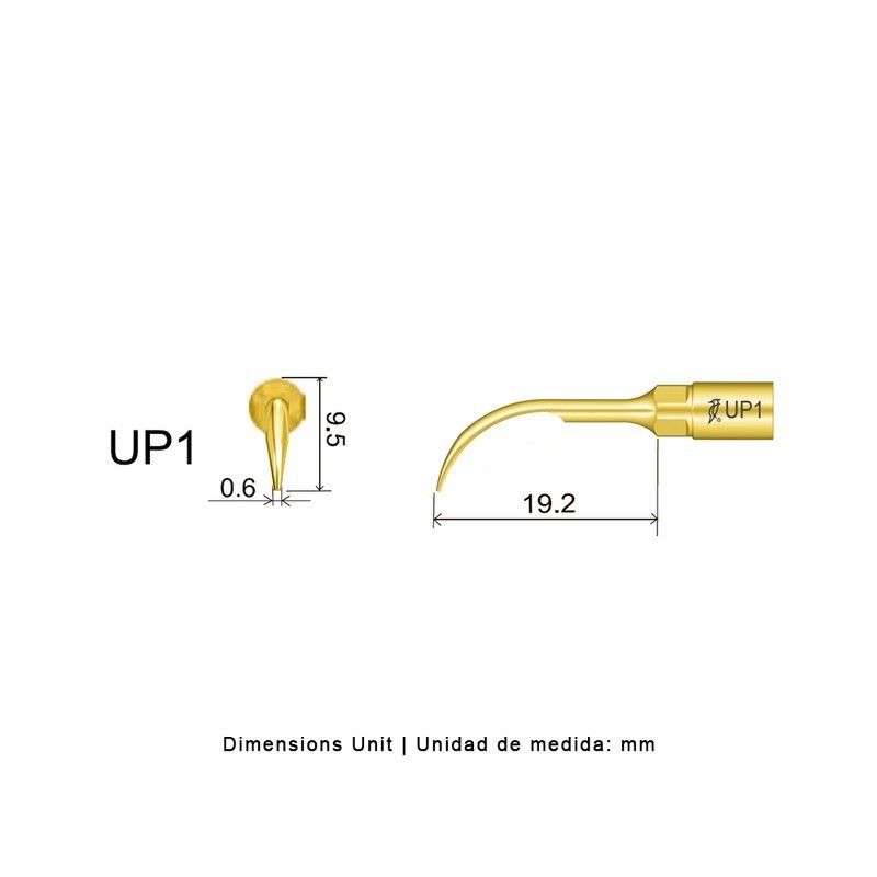 Punta cirugía Woodpecker UP1 para Mectron, Woodpecker Ultrasurgery y otros | Perio
