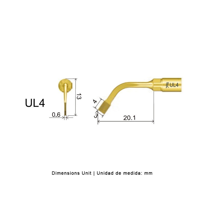 Punta cirugía Woodpecker UL4 para Mectron, Woodpecker Ultrasurgery y otros | Osteotomía