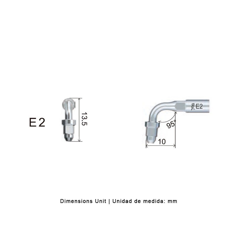 PUNTA ENDOCHUCK WOODPECKER E2 PARA EMS Y COMP. ENDODONCIA 95º