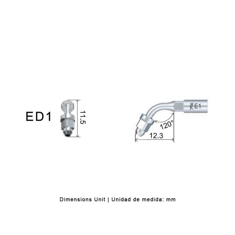 PUNTA ENDOCHUCK WOODPECKER DTE ED1 PARA SATELEC Y COMP. ENDODONCIA 120º