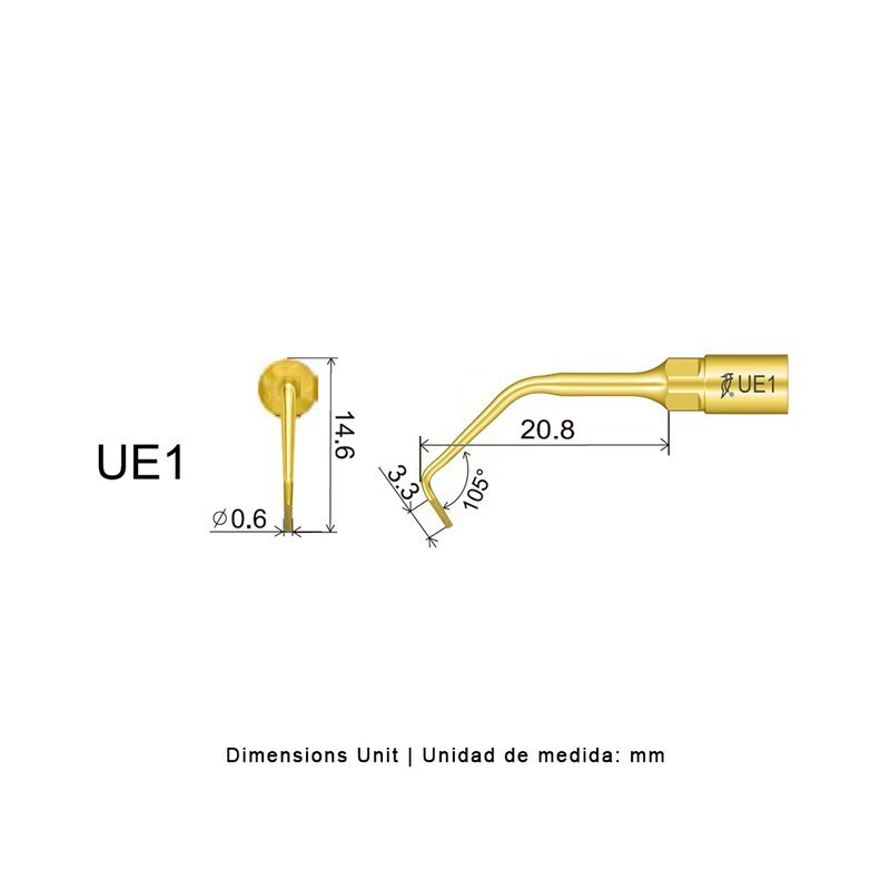 Punta cirugía Woodpecker UE1 para Mectron, Woodpecker Ultrasurgery y otros | Endo