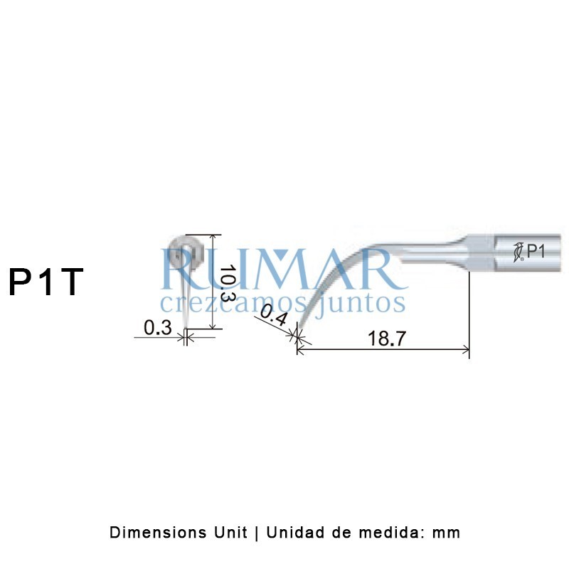 PUNTA WOODPECKER P1T PARA EMS (RECUBRIMIENTO TITANIO), PERIO