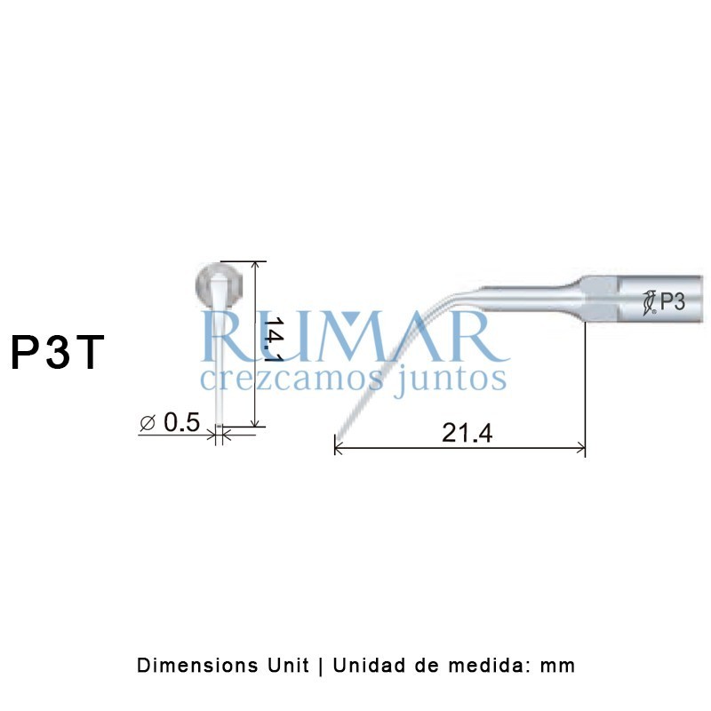 PUNTA WOODPECKER P3T PARA EMS (RECUBRIMIENTO TITANIO), PERIO