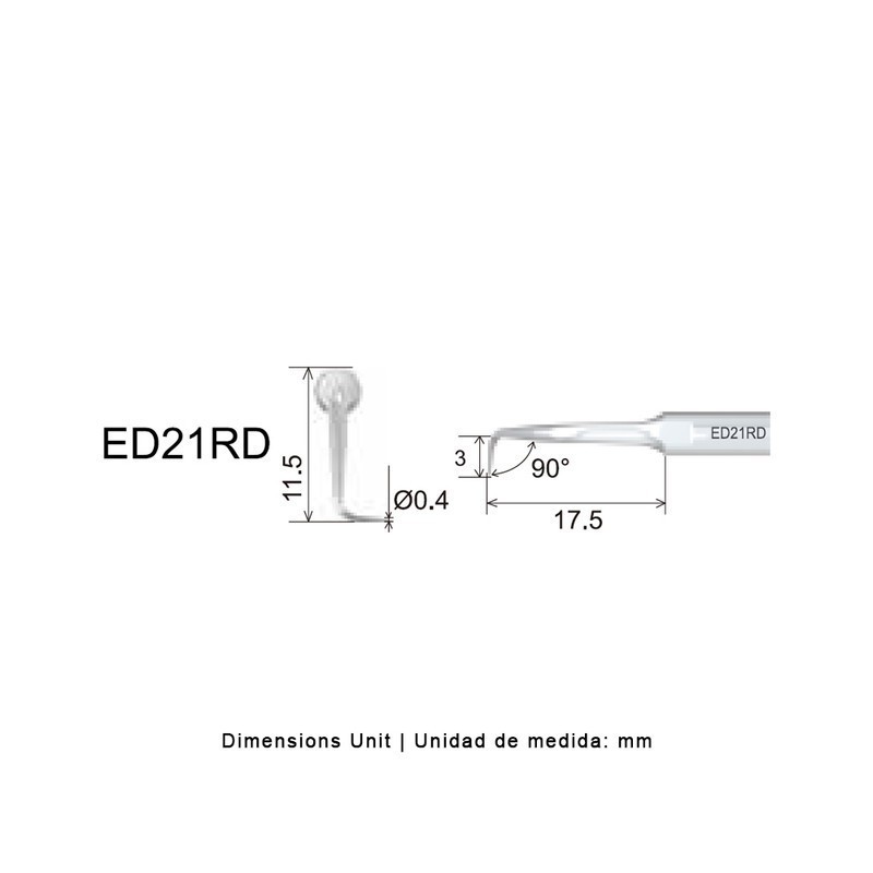 PUNTA WOODPECKER DTE ED21RD PARA SATELEC, ENDO (DIAMANTADA)