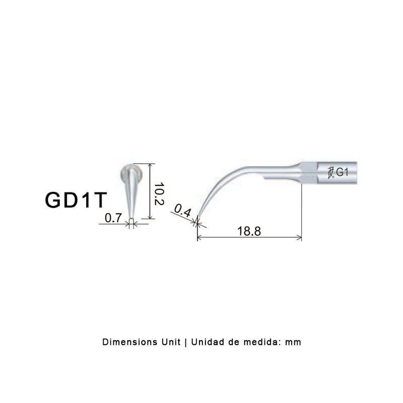 PUNTA WOODPECKER DTE GD1T PARA SATELEC (RECUBRIMIENTO TITANIO), PROFILAXIS