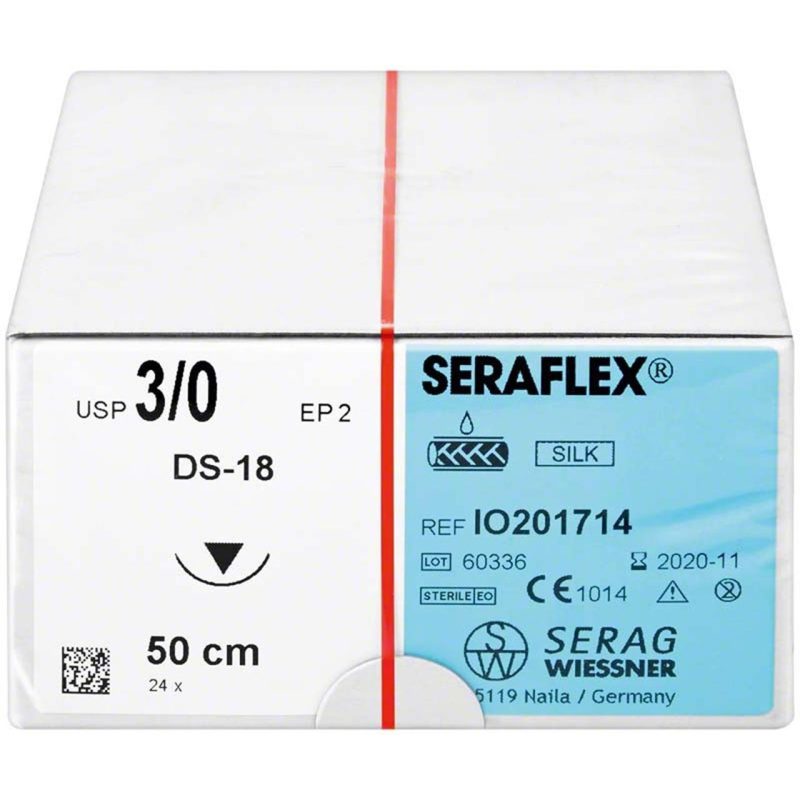 SEDA SERAFLEX 4/0 DS-18 AGUJA TRIANGULAR 3/8 50cm C/ 24UDS REF.IO151714