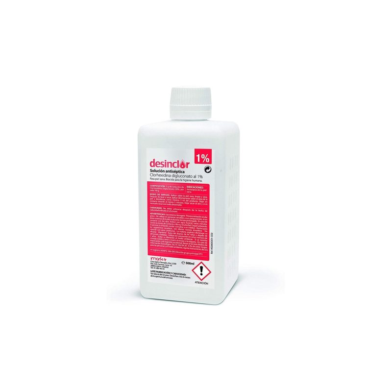 DESINCLOR SOLUCION ANTISEPTICA 1% COLOREADA CLORHEXIDINA 500ML