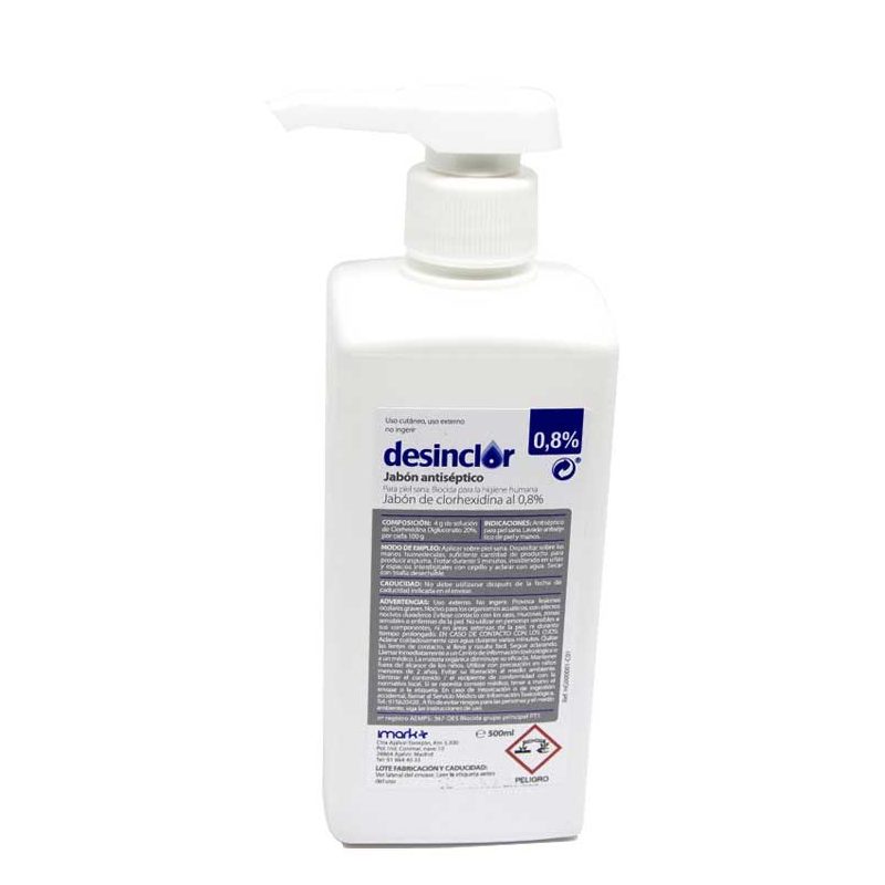 DESINCLOR JABON ANTISÉPTICO 0,8% CLOREHEXIDINA 500ML